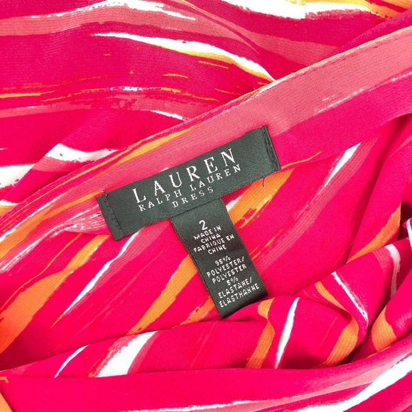 Lauren Ralph Lauren Womens Size 2 Sherbert Striped Side Ruched Body-Con Dress - Picture 6 of 7